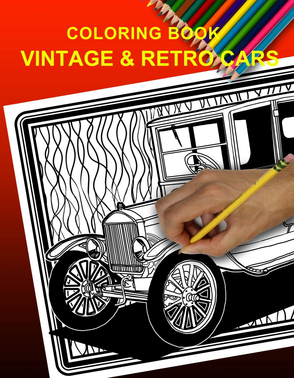 Vintage & Retro Cars Coloring Book; 8.5″ x 11″; 52 pages; 25 coloring artworks.