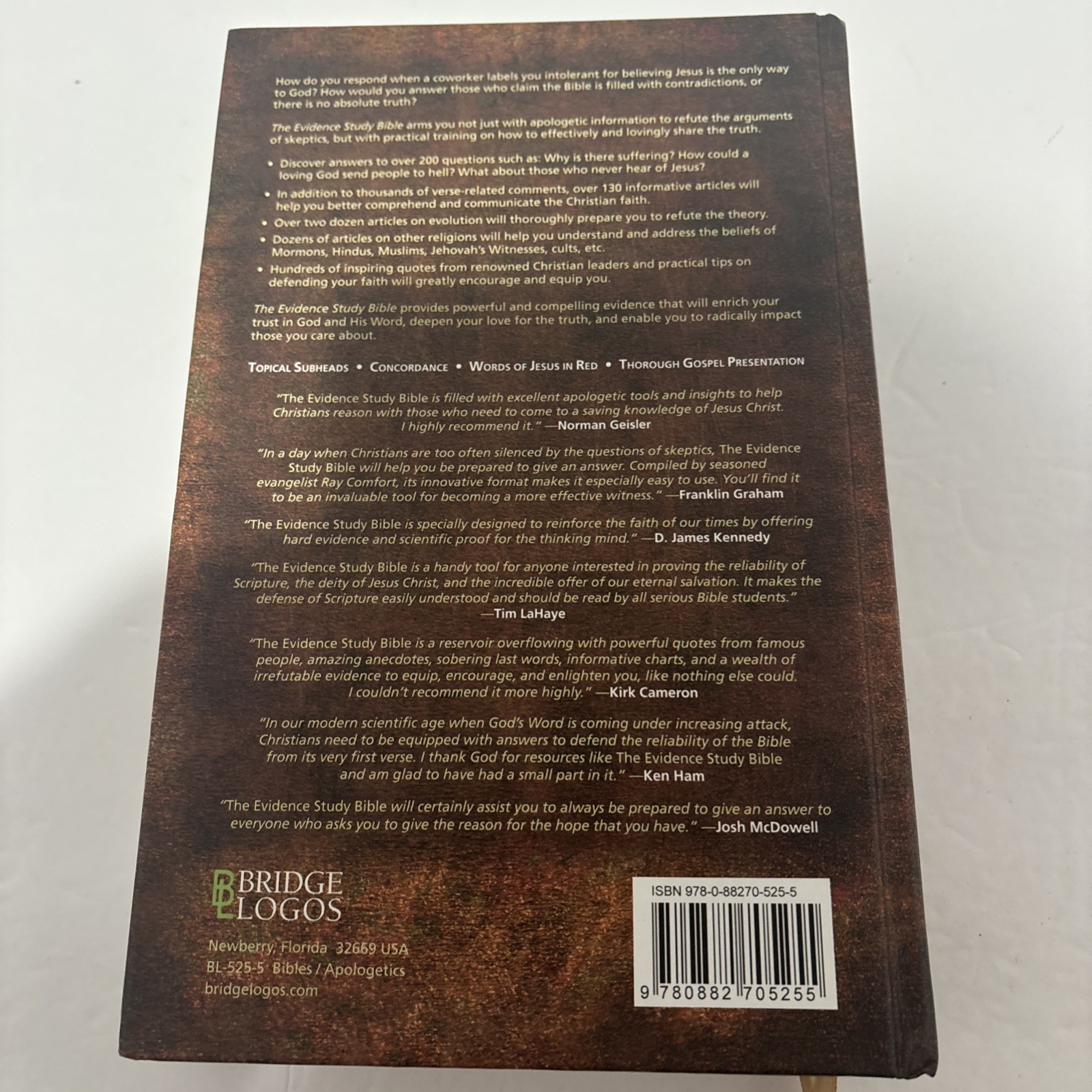 NKJV Complete Evidence Study Bible Ray Comfort Hardcover