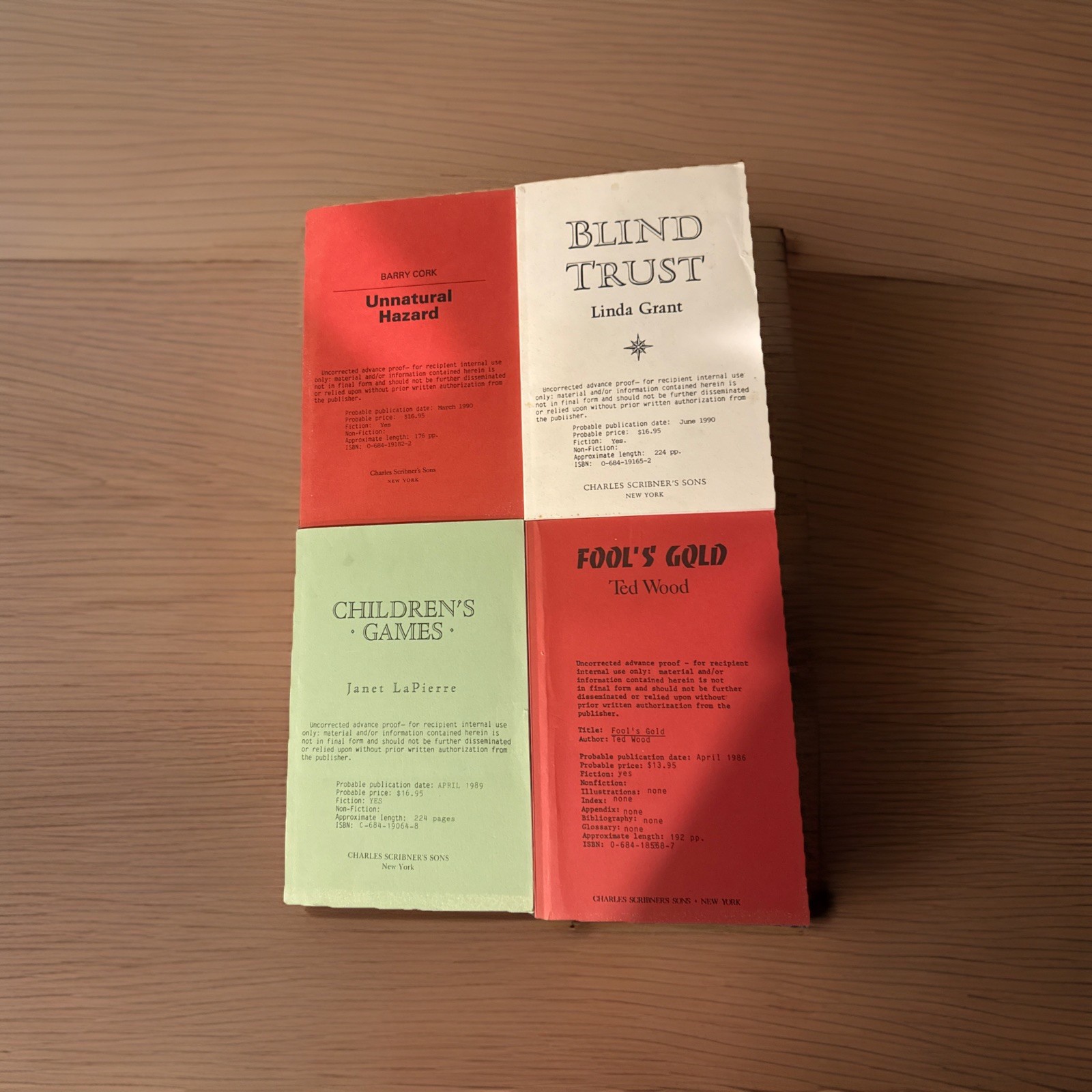 Scribner Crime Lot – 4 Uncorrected Proofs – Mystery Thriller ARC Set – 1980 VTG