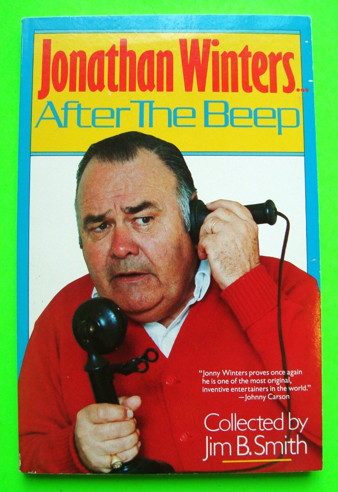 1989 JONATHON WINTERS – AFTER THE BEEP 132-pg Comedic Softbound Book UNUSED Xlnt