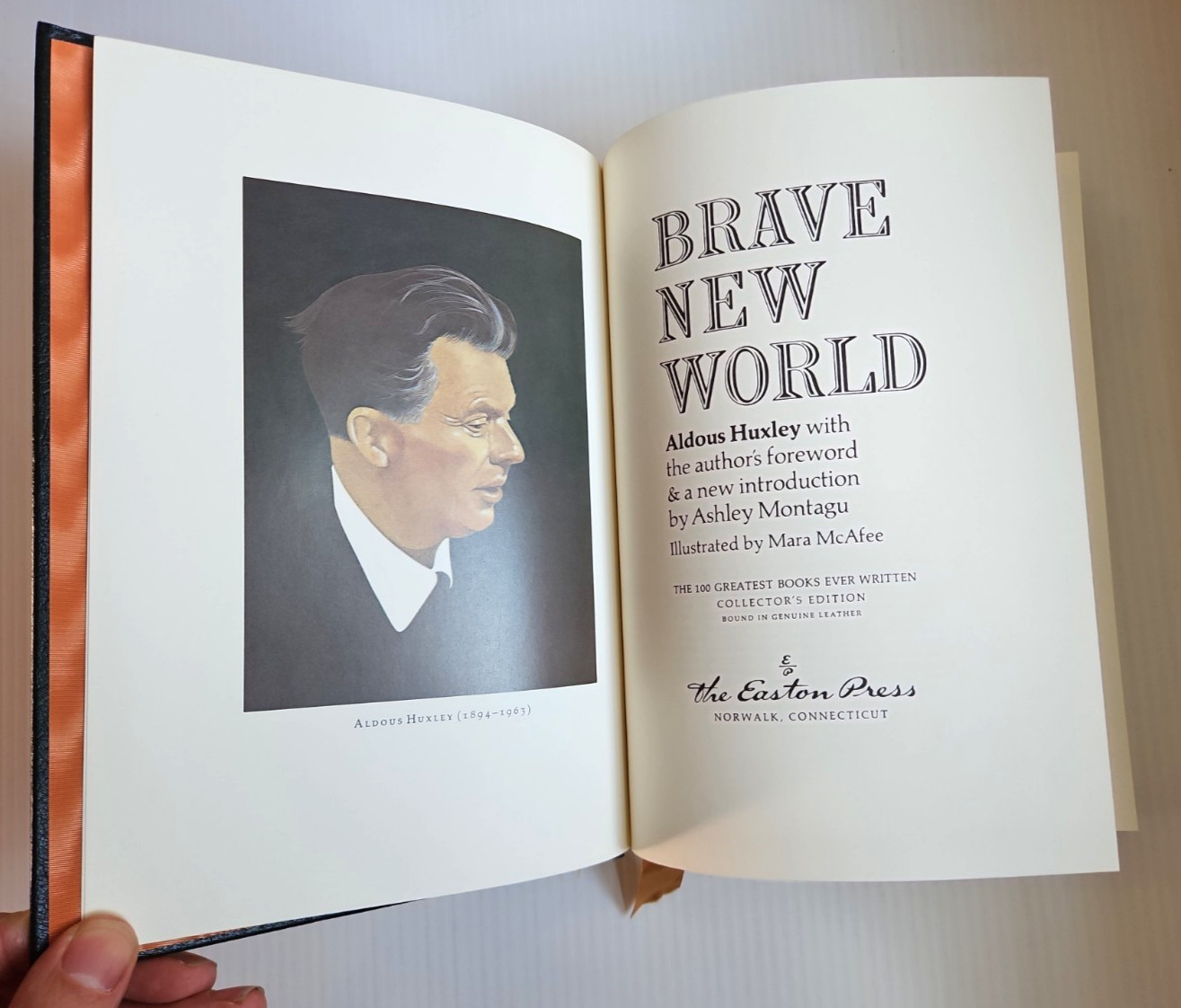 Brave New World Aldous Huxley Leather Bound Collectors Edition Easton Press NICE