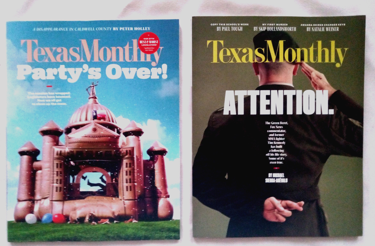 Lot-2 Texas Monthly Magazines Jul 2025/ Oct 2025 PARTY’S OVER! ATTENTION – New