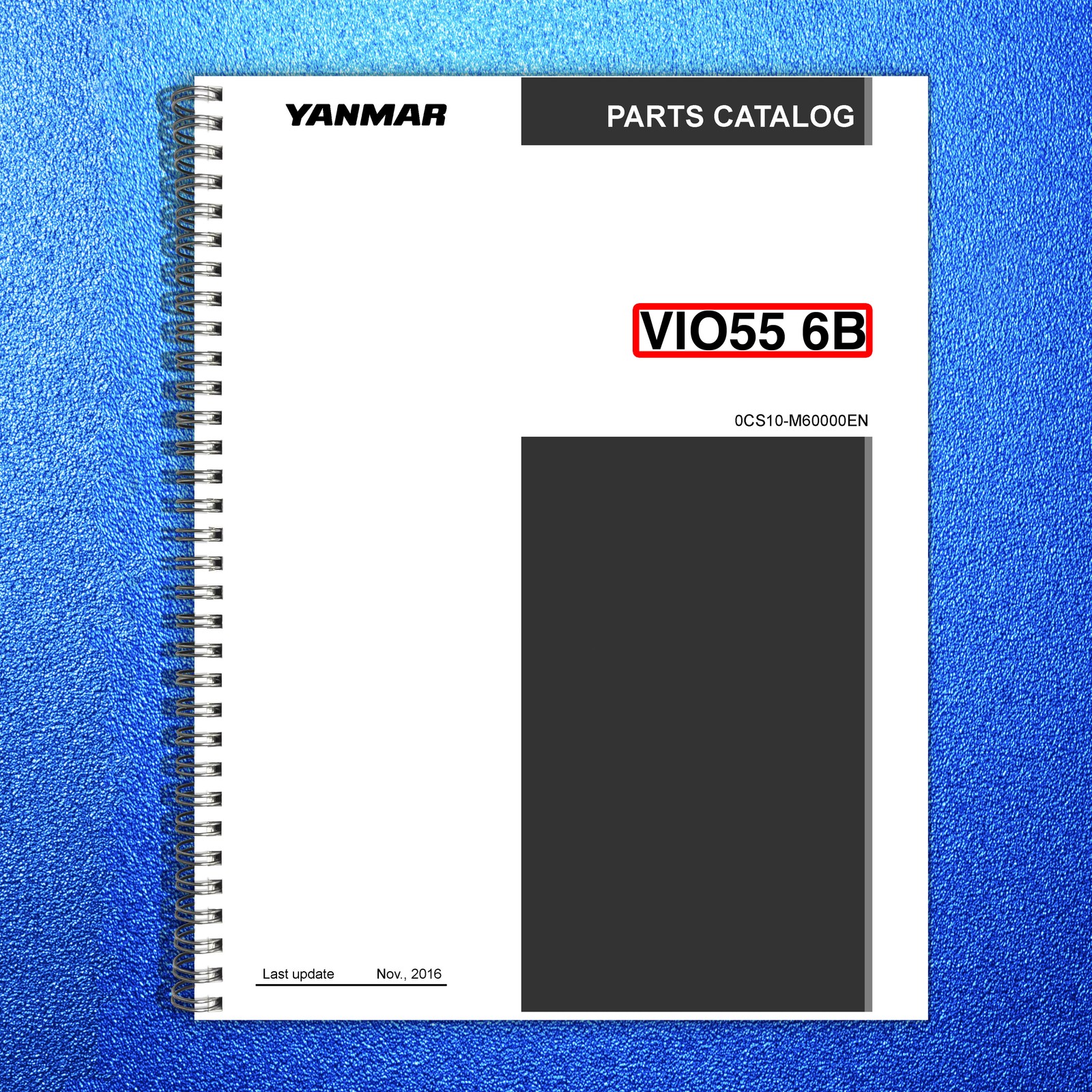 YANMAR ViO55-6B Excavator Parts Catalog Manual – STEEL WIRE BOUND – TOUGH COVERS
