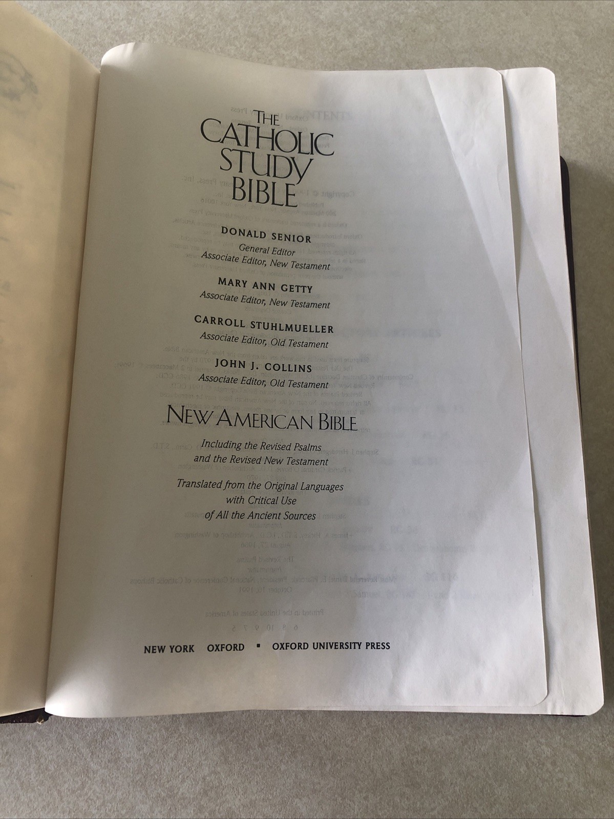 The Catholic Study Bible: New American Bible, Leather Bound, by Oxford, #4211