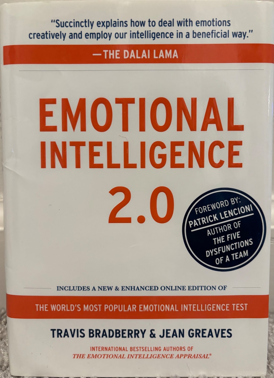 Emotional Intelligence 2.0 Hardcover Travis Bradberry Jean Greaves Very Good