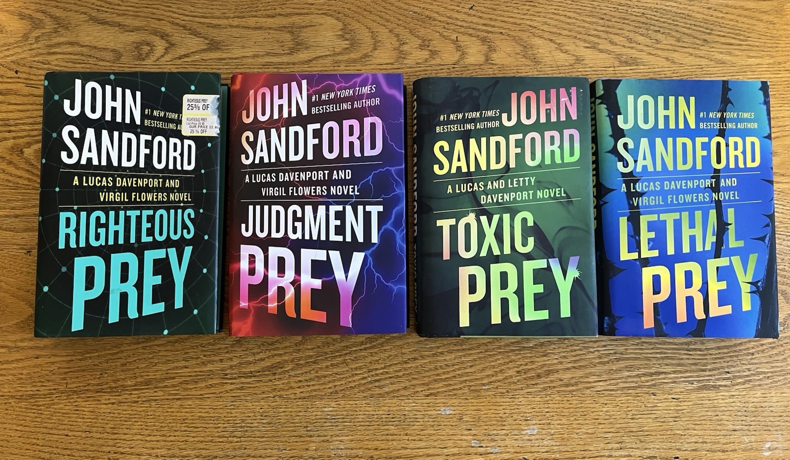 Lot of 4 John Sandford Prey Series 1st Print Righteous Judgement Toxic Lethal HC
