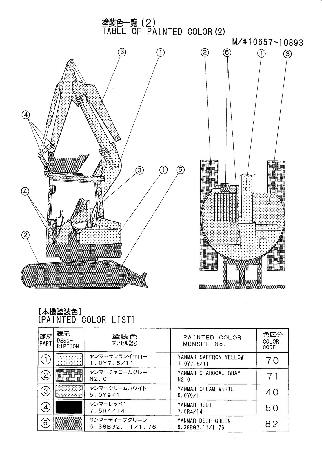 YANMAR B6-1PR B6-2PR Crawler Backhoe Parts Catalog Manual, FOLDOUTS