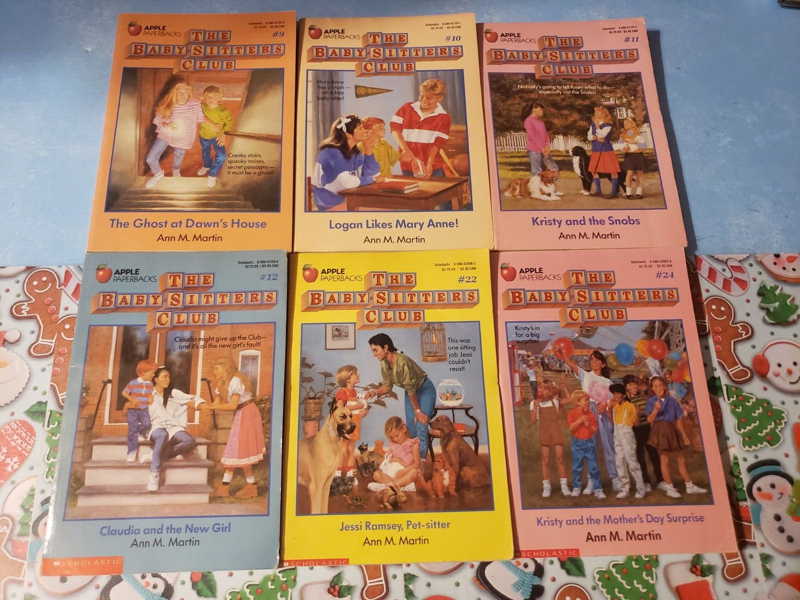 THE BABY-SITTER’S CLUB – ANN M MARTIN – LOT 6 PB BOOKS – 9, 10, 11, 12. 22, 24,