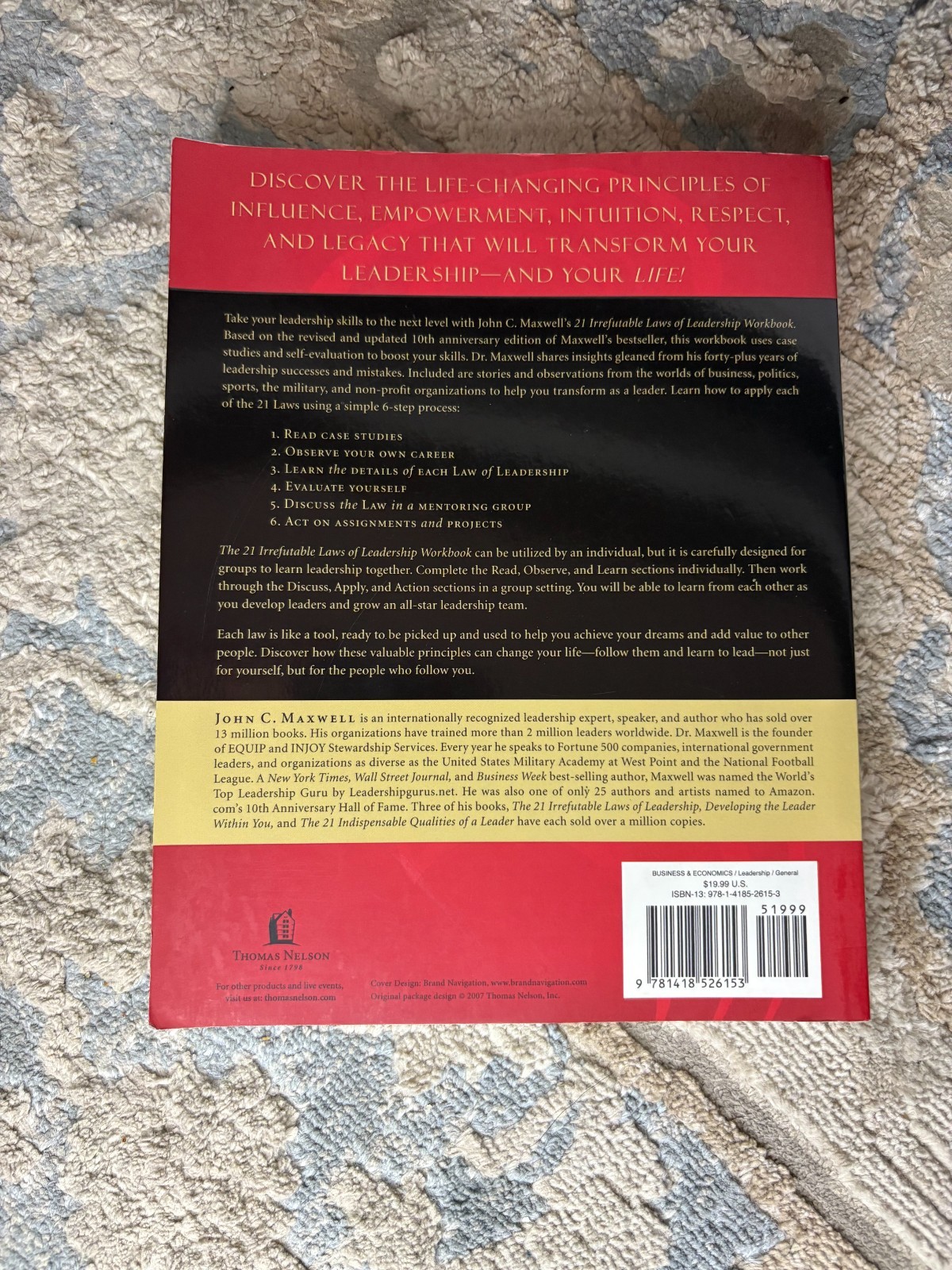 The 21 Irrefutable Laws of Leadership Workbook – John Maxwell – Paperback