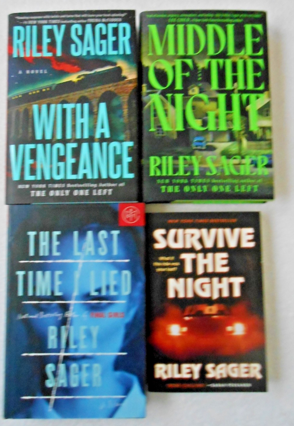 BOOKS – RILEY SAGER – FOUR BOOKS, THREE HB & ONE TPB – GREAT READS EVERY ONE!