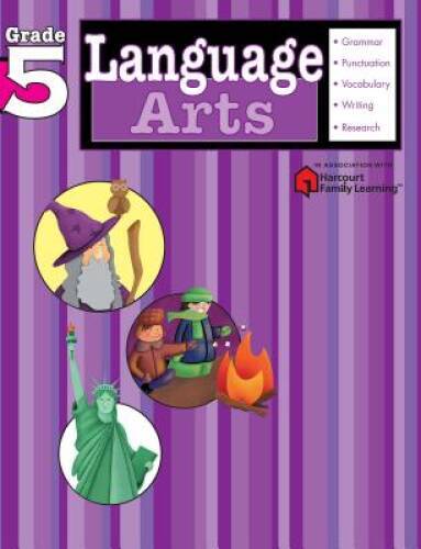 Language Arts: Grade 5 (Flash Kids Harcourt Family Learning) – Paperback – GOOD