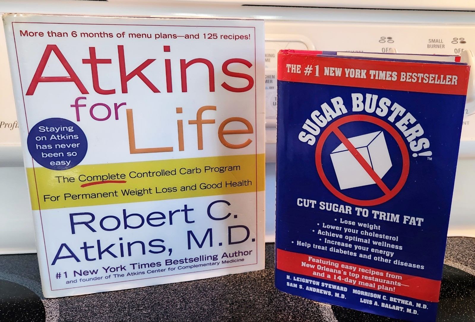 2 Book Lot-Sugar Busters & Atkins For Life! Excellent Hardcovers W/Dust Jacket