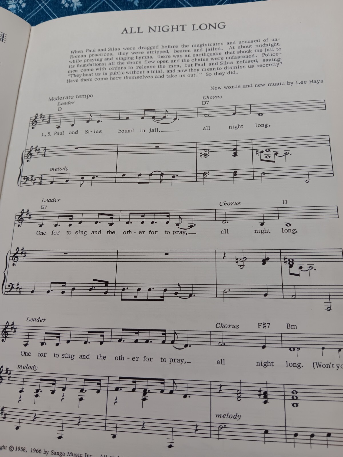 Travelin’ On With The Weavers Song Book (1966 Harper & Row) Hardcover, 165 pages