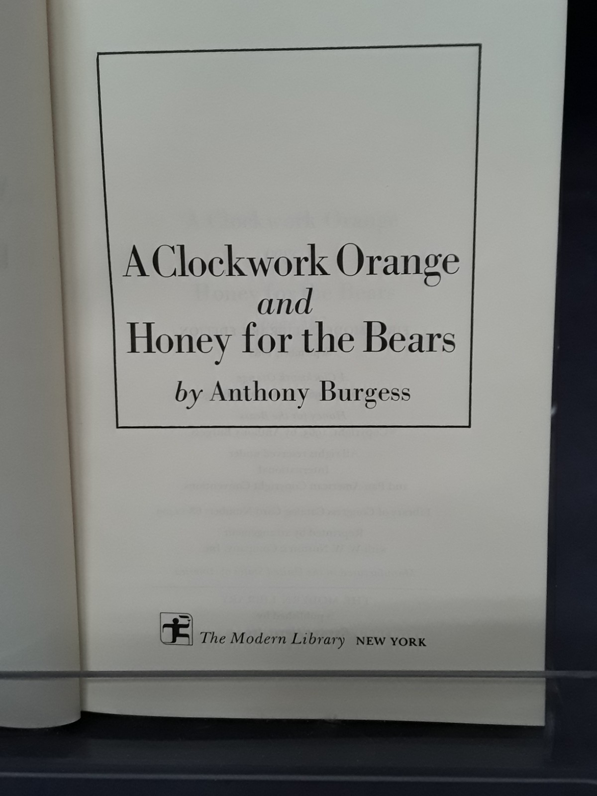 Clockwork Orange & Honey for the Bears A Burgess Mod Library 1968 HB VG 260610
