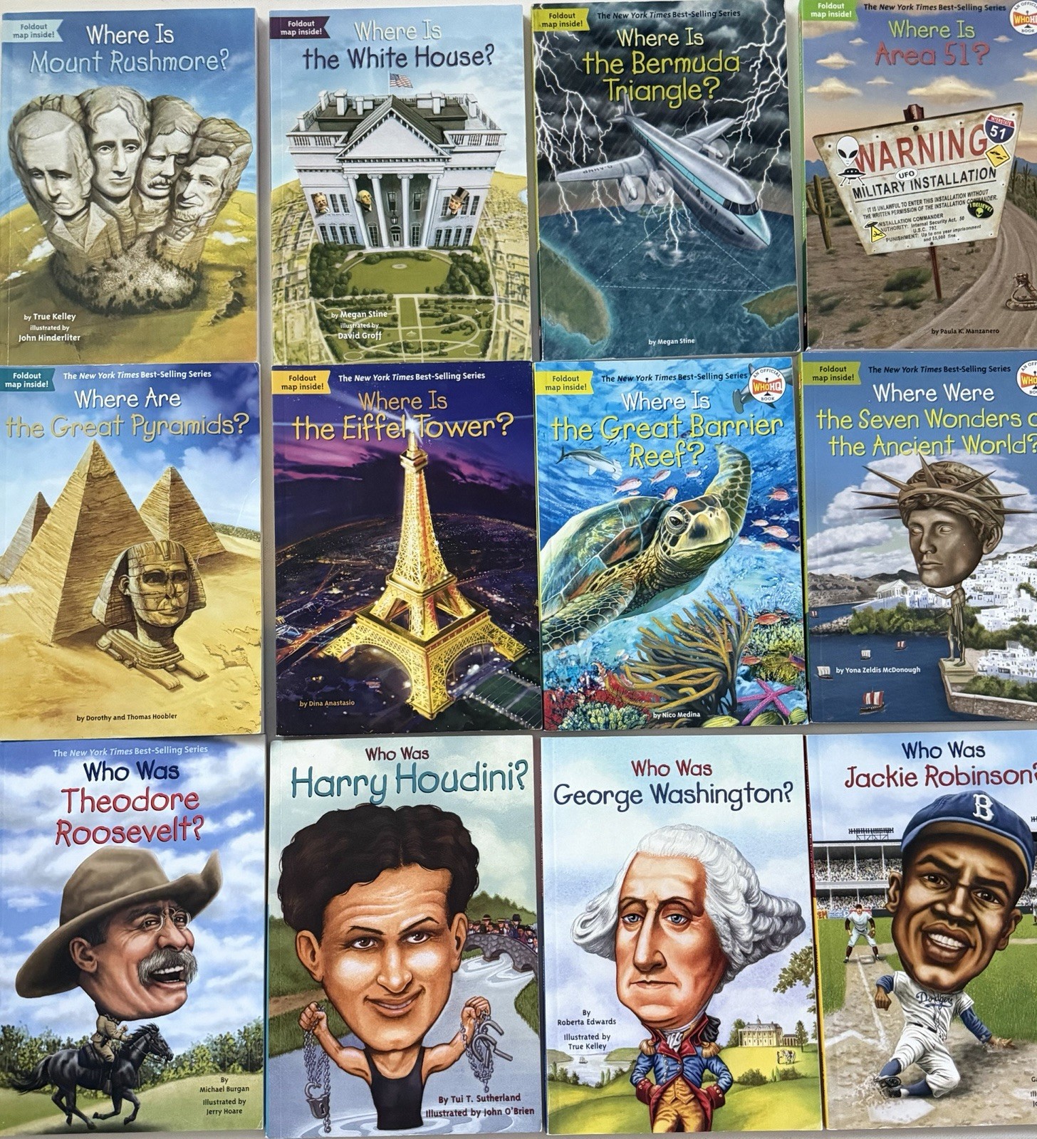 Lot of 12 Where Is…& Who Was…paperback books, Various Authors