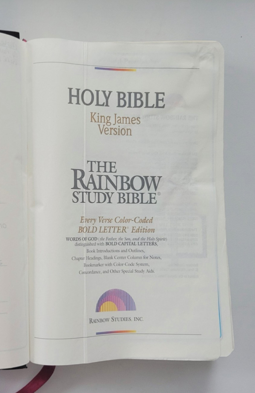 Rainbow Study Bible King James Version, Color Coded Bold Line Edition 1992