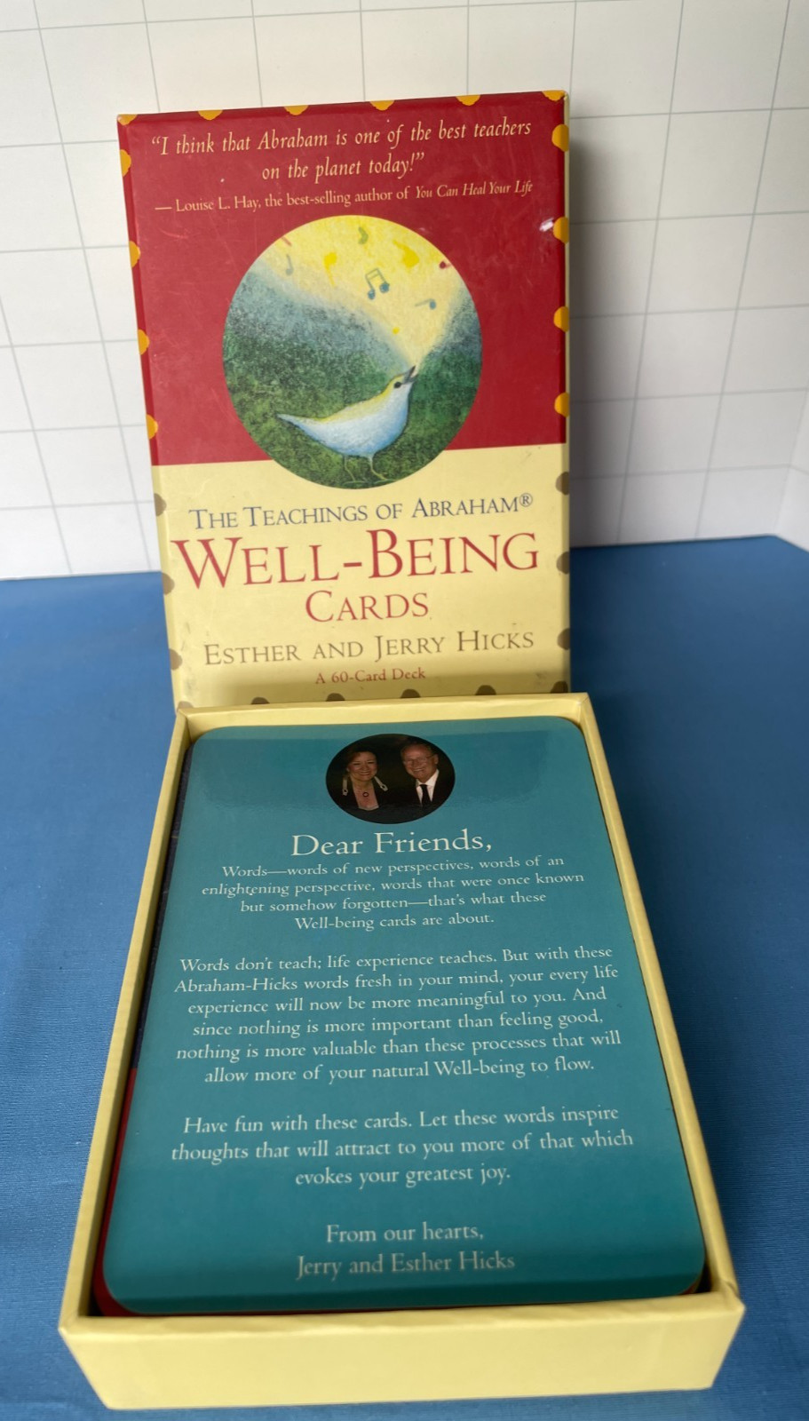The Teachings of Abraham Well-Being 60 Cards Box Deck Esther & Jerry Hicks EUC