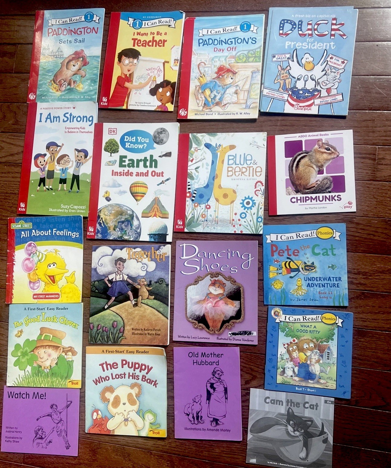 Lot of 20 Childrens Leveled Paperbacks I Can Read Level 1 Paddington Pete Cat