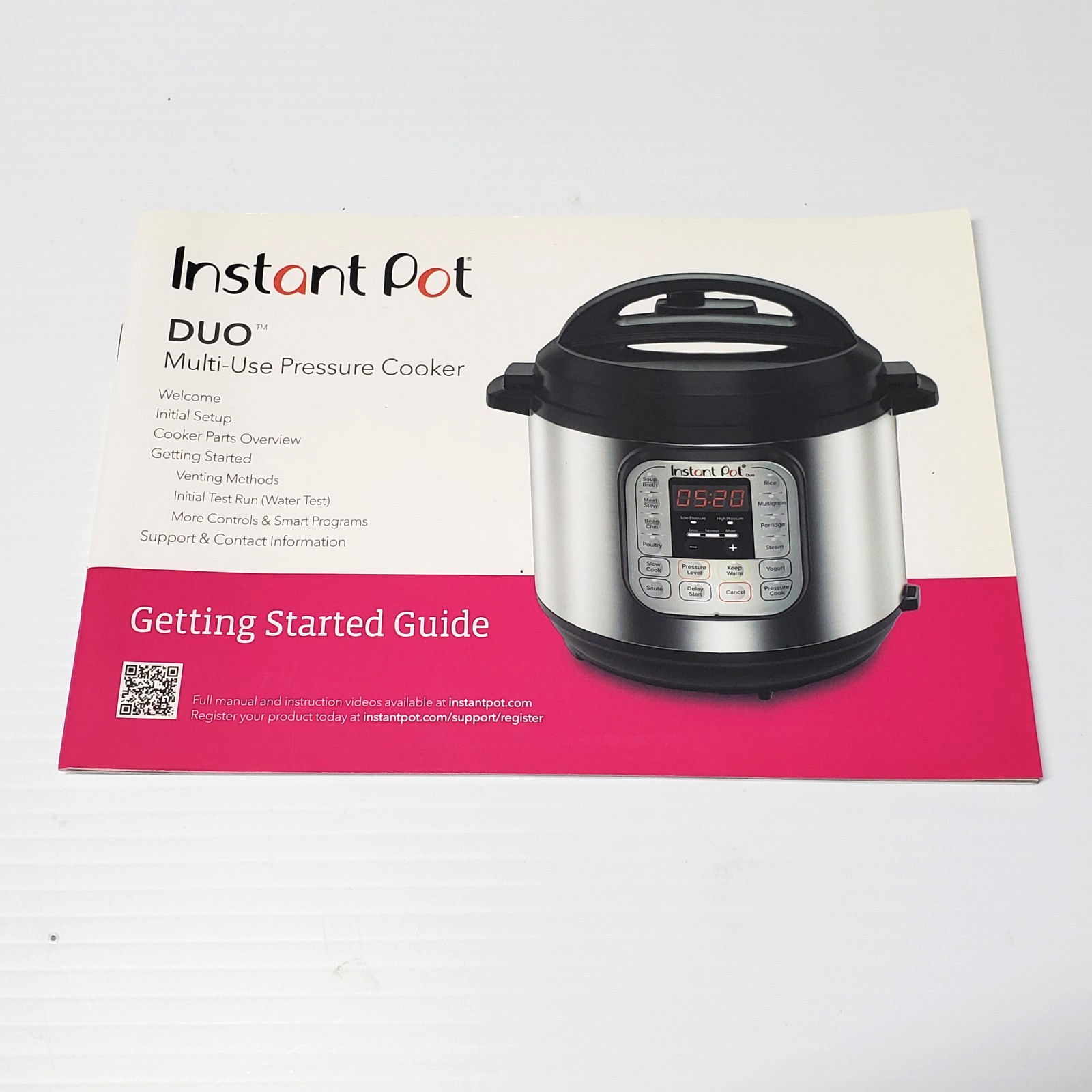 Instant Pot® DUO Pressure Cooker Multi Use Getting Started Guide Manual