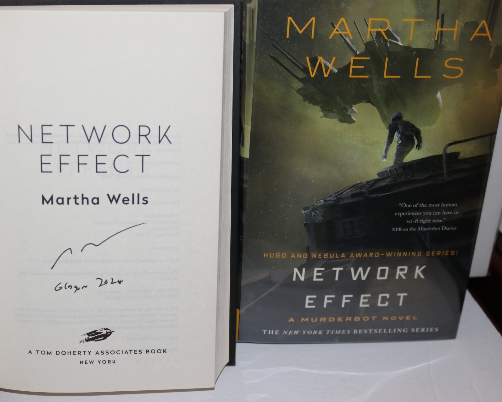 SIGNED Network Effect by Martha Wells The Murderbot Diaries Hugo Award Winner