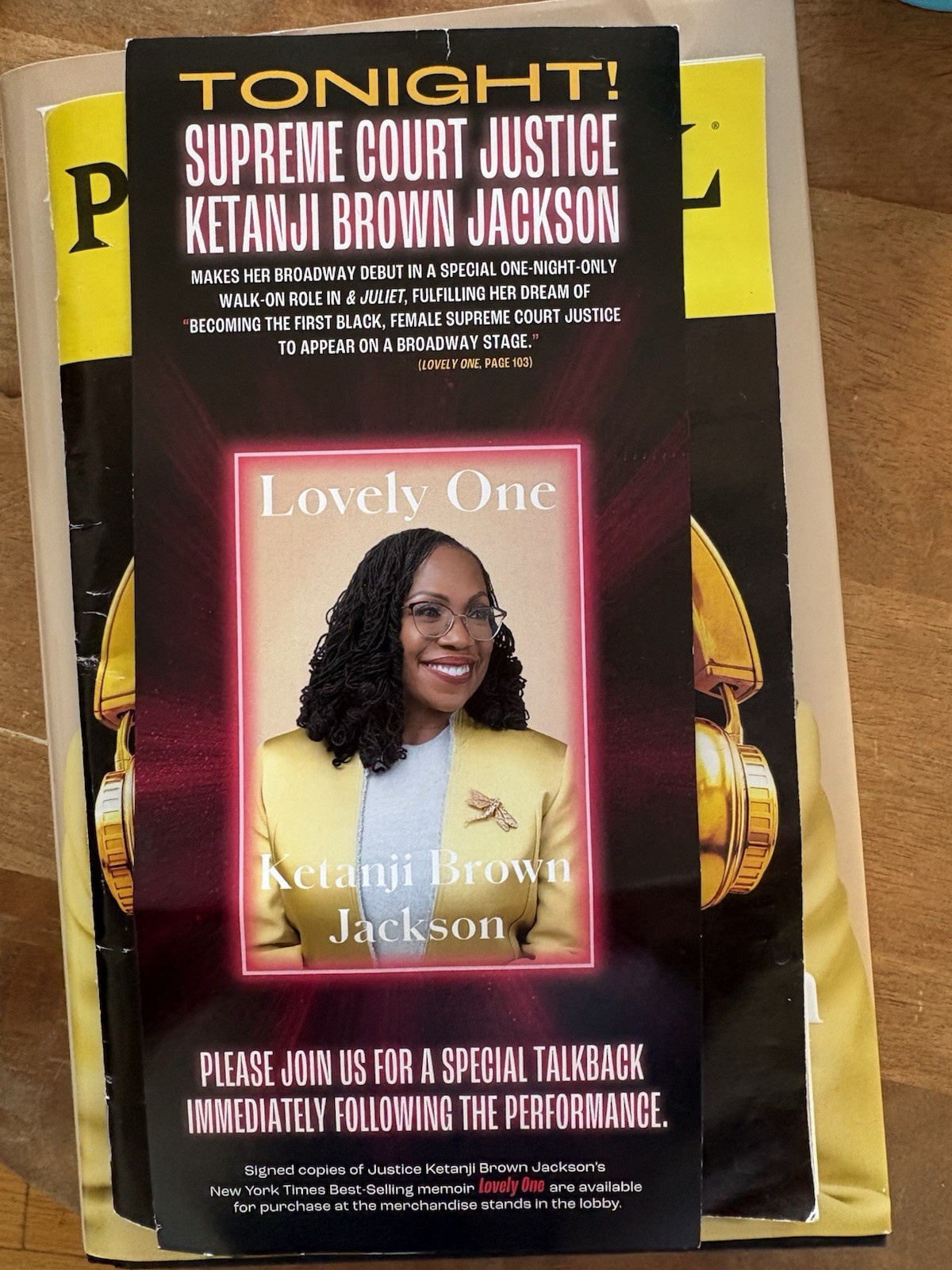 Historic Signed Ketanji Brown Jackson Lovely One + One-Night-Only & Juliet Broad