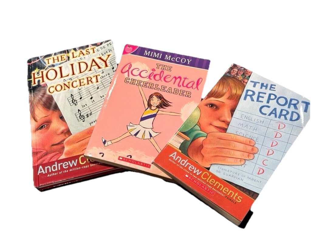 Scholastic Books Lot: Last Holiday Concert, Report Card, Accidental Cheerleader