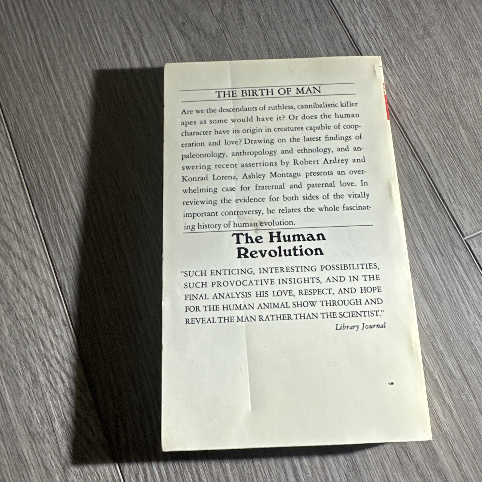 THE HUMAN REVOLUTION ASHLEY MONTAGU PBK GOOD