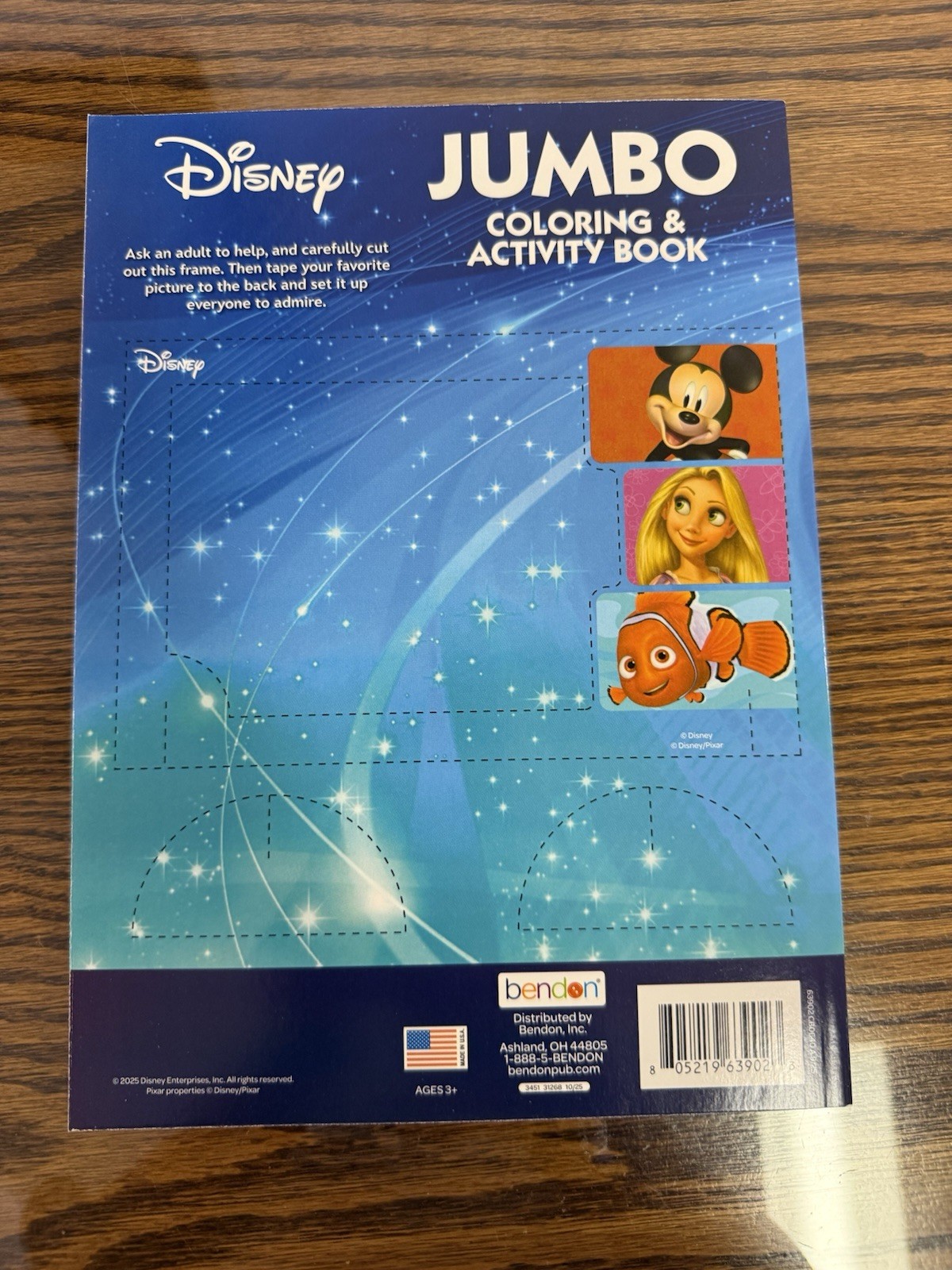 DISNEY Jumbo Coloring & Activity Book Bendon Games Puzzles + BONUS Picture Frame