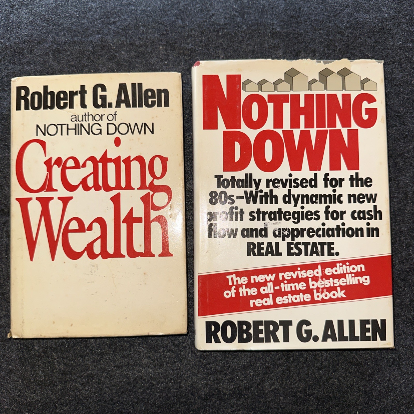 LOT Of Robert G. Allen Books 1983 Creating Wealth & 1984 Nothing Down HC VTG DJ!