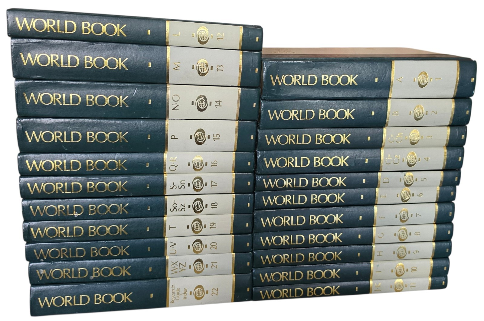 World Book Encyclopedia, Volumes 1-22 Hardcover + The New Book of Knowledge A-Z