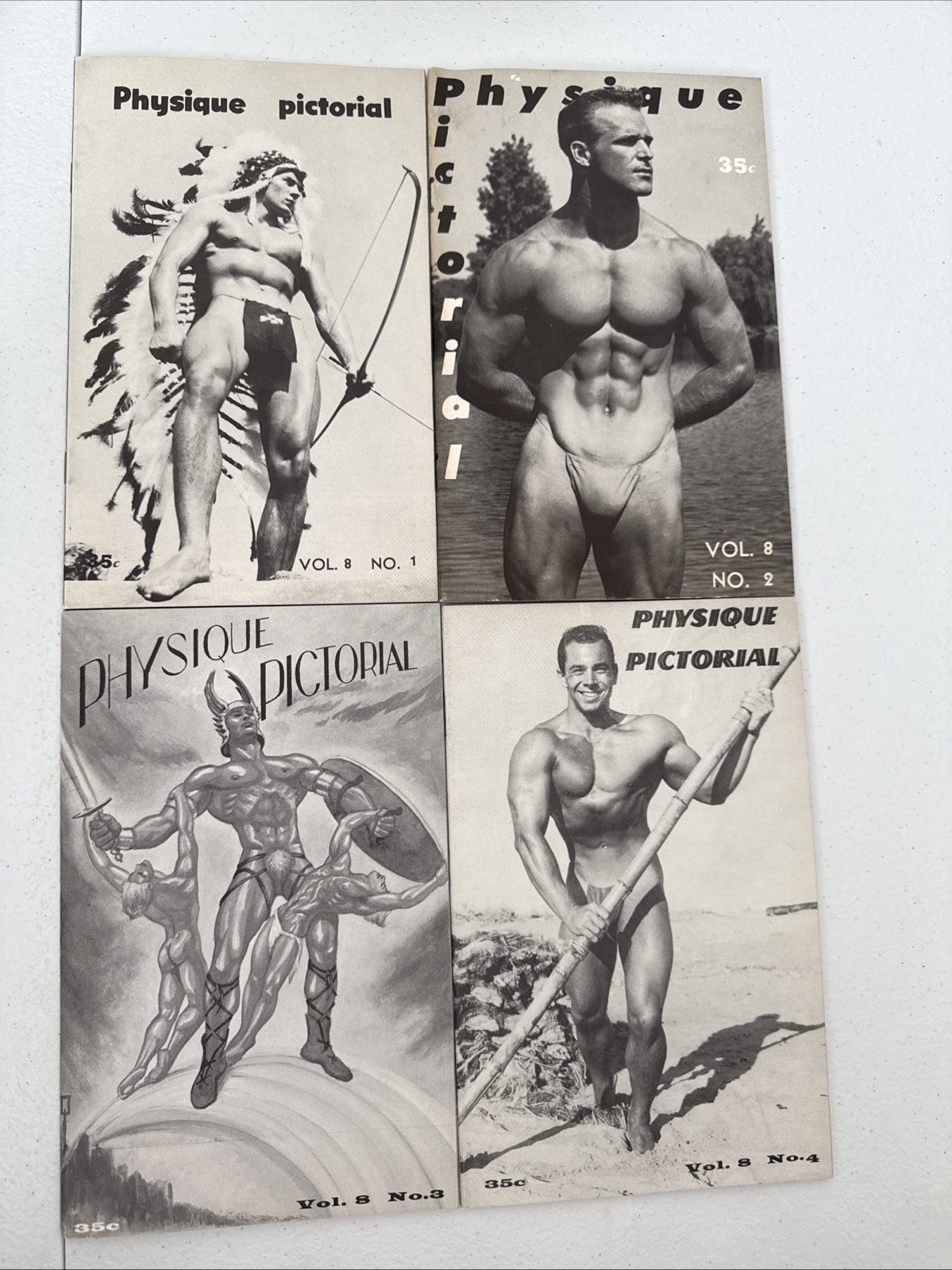 Physique Pictorial Volume 8 # 1, 2, 3 and 4 – Spring, Summer, Fall & Winter 1958