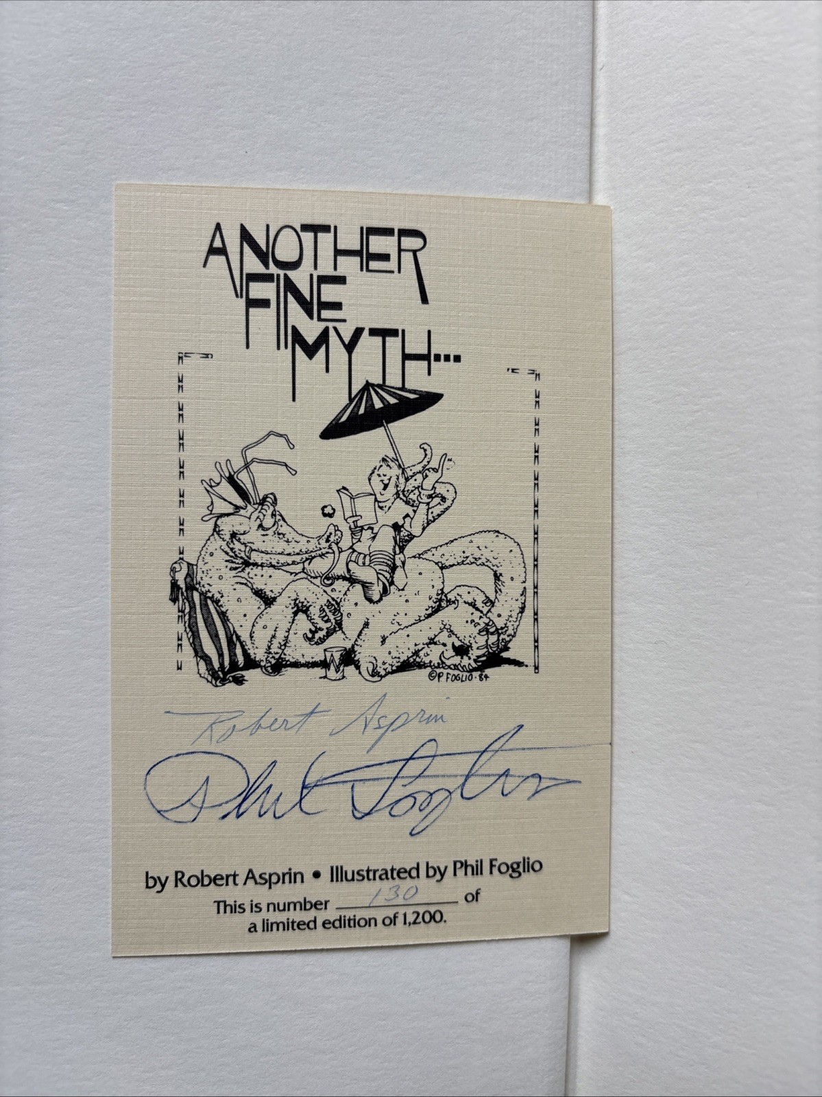 Another Fine Myth Limited Edition /1200 SIGNED Robert Asprin & Phil Foglio JL
