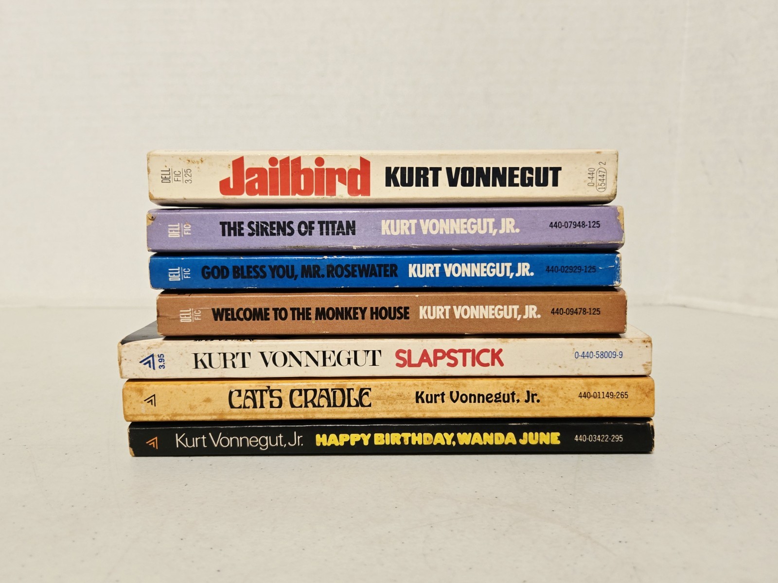 7 Vintage Kurt Vonnegut, Jr. Paperback Novels (Dell & Delta) – No Duplicates