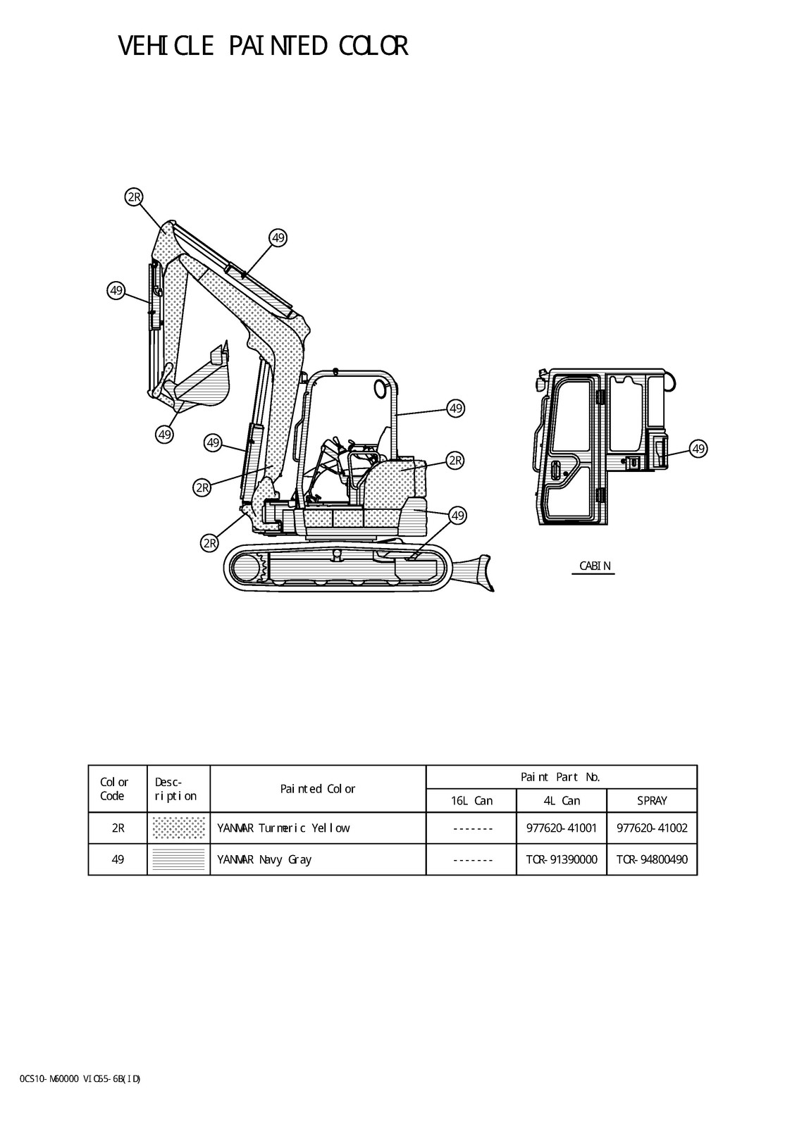 YANMAR ViO55-6B Excavator Parts Catalog Manual – STEEL WIRE BOUND – TOUGH COVERS
