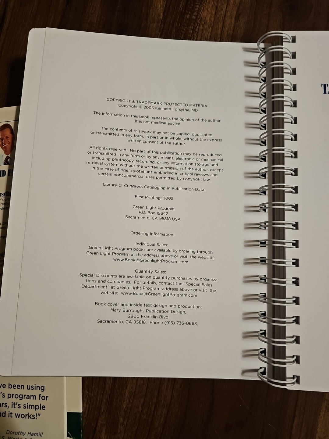 Green Light Program By Kenneth Forsythe MD 2005