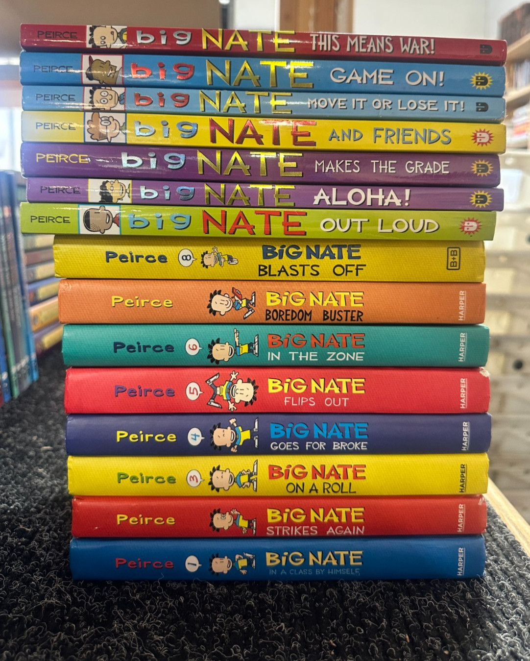 Big Nate Complete Book Lot 1-8 + 7 Bonus Books Lincoln Peirce MIXED BINDING
