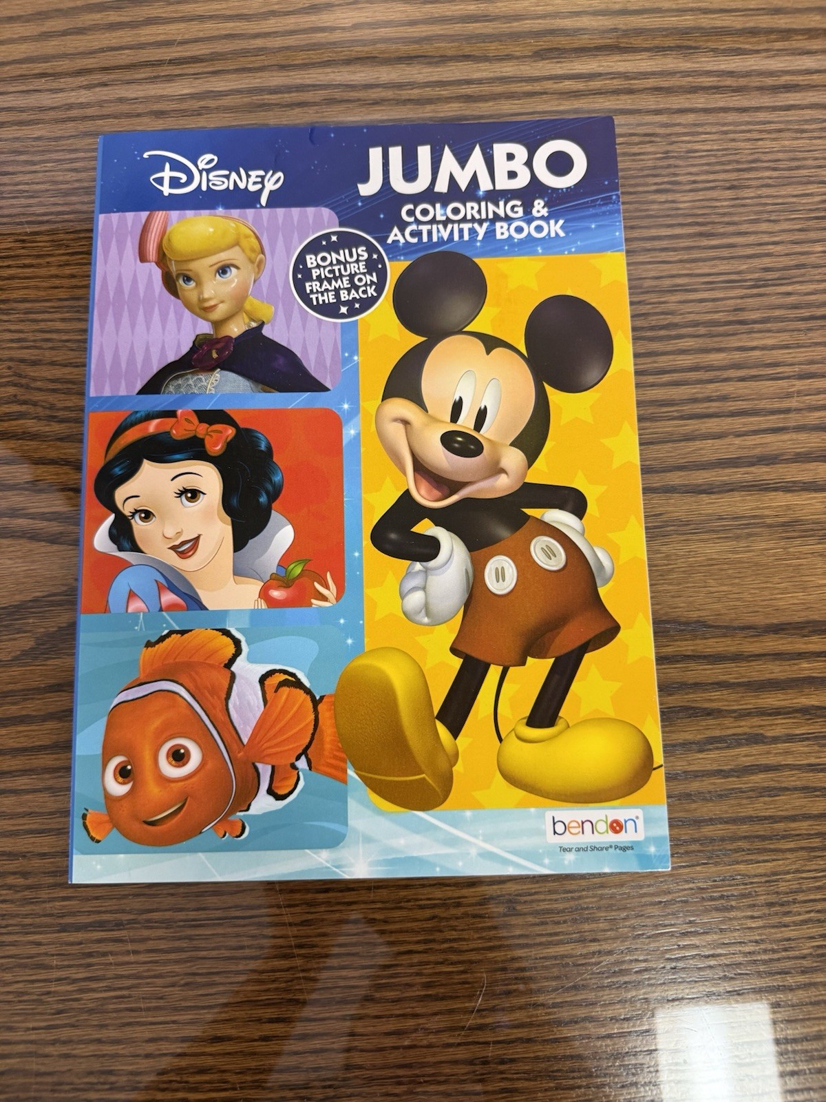 DISNEY Jumbo Coloring & Activity Book Bendon Games Puzzles + BONUS Picture Frame