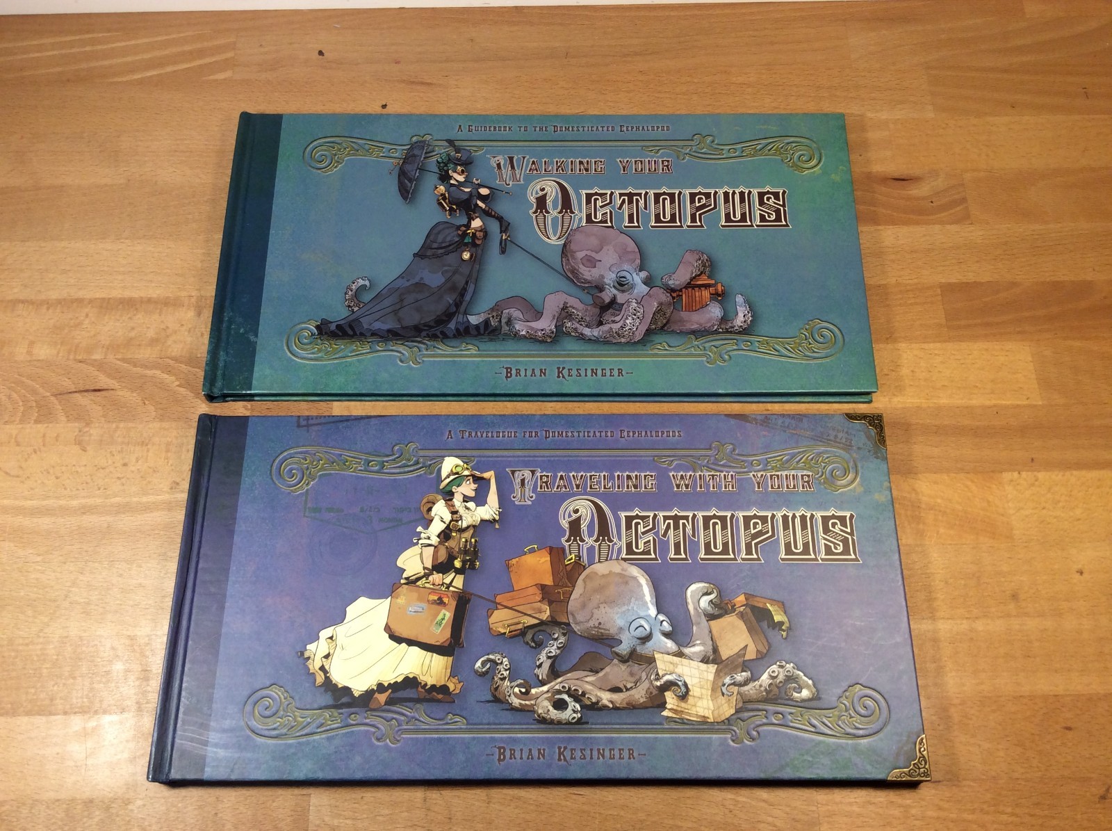 Walking and Traveling With Your Octopus, Both SIGNED Brian Kesinger, HCs 1st/1st