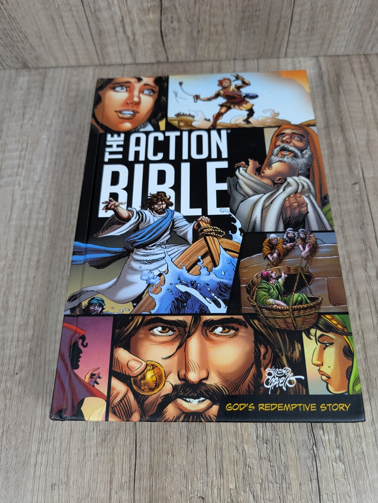 The Action Bible Gods Redemptive Story by Sergio Cariello Graphic Novel 1st Ed.