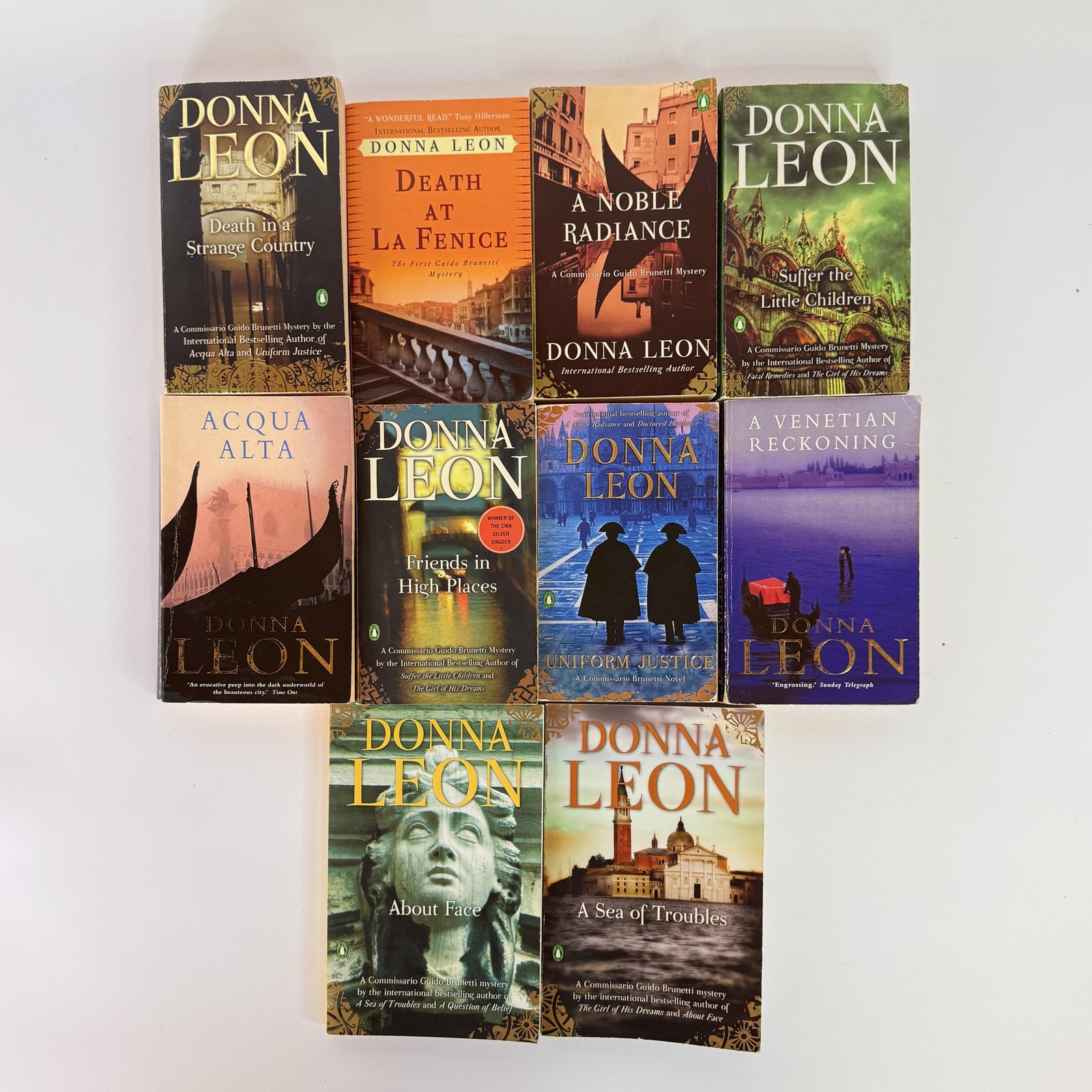 Donna Leon Commissario Guido Brunetti Lot 10 Crime Mystery Paperback Books