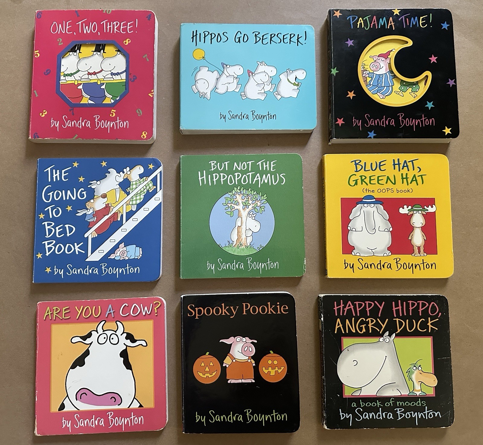 Sandra Boynton Children’s Board Books Lot of 9 Hippos Cows Pookie Pigs