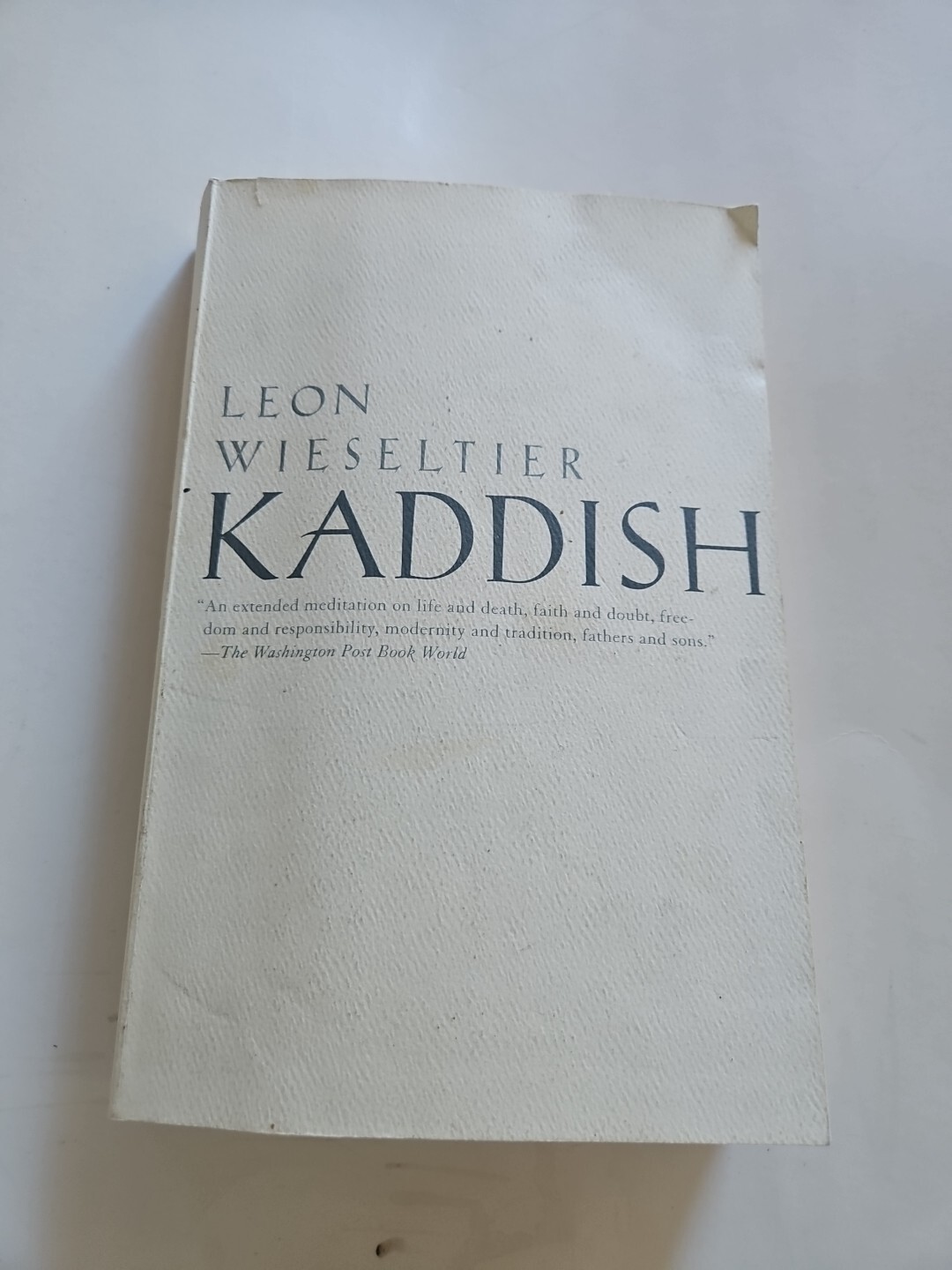 Kaddish Paperback Leon Wieseltier VG Condition