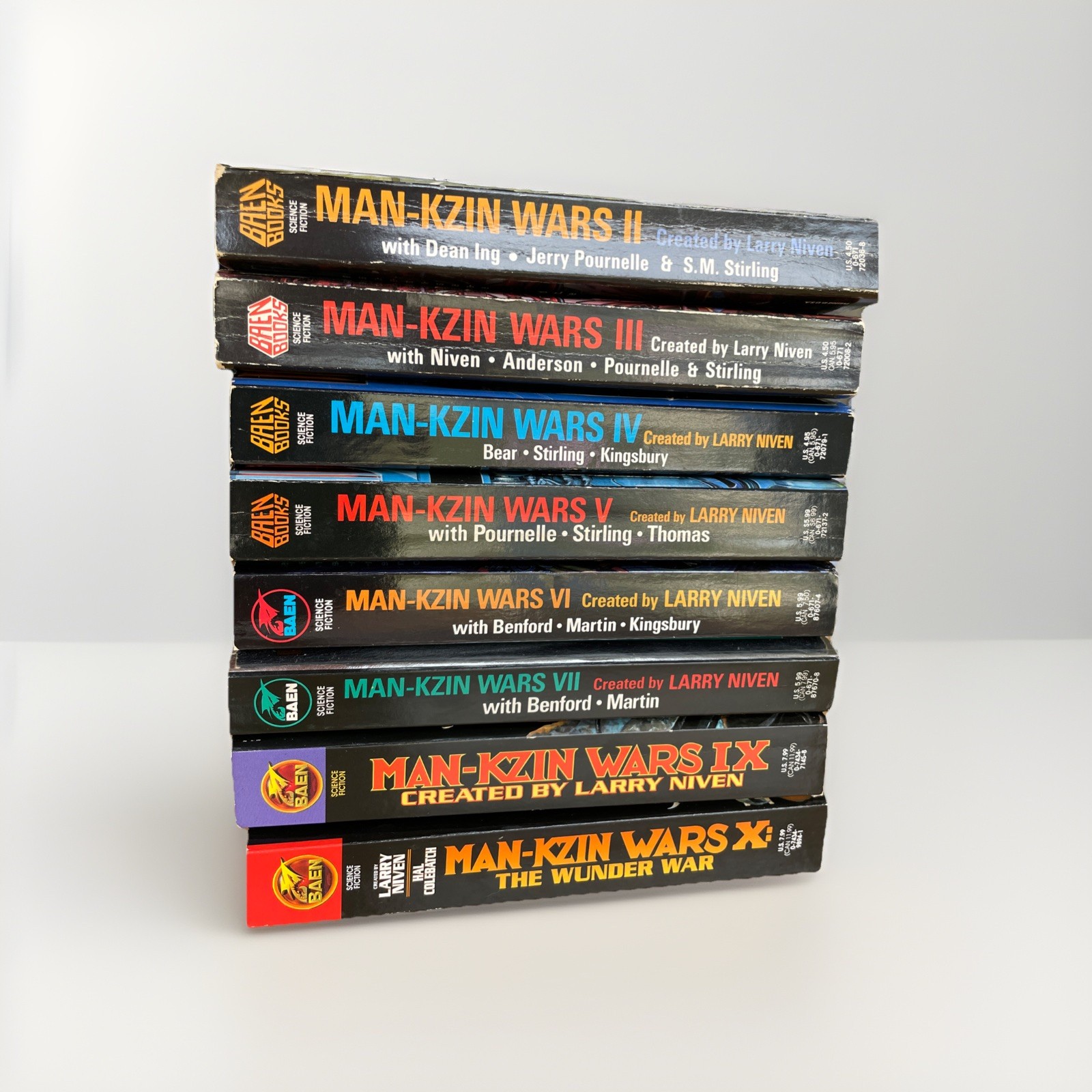 The Man-Kzin Wars 8 Book 2-7,9-10 Lot by Larry Niven Paperback Books