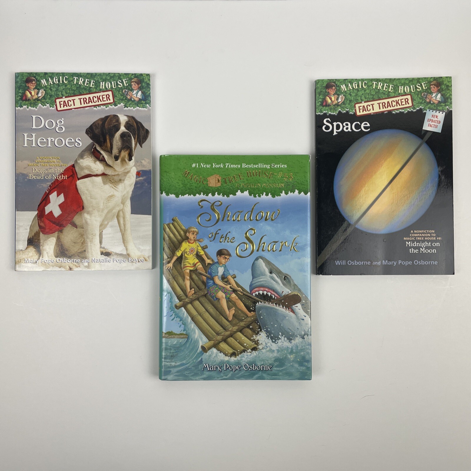 Magic Tree House Lot Fact Tracker Space,Dog Heroes, Book #53 Shadow of the Shark