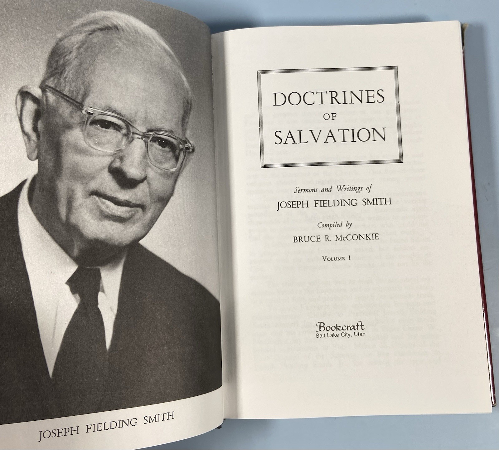 Doctrines of Salvation by Joseph Fielding Smith compete set Vol 1-3, HC/DJ, LDS