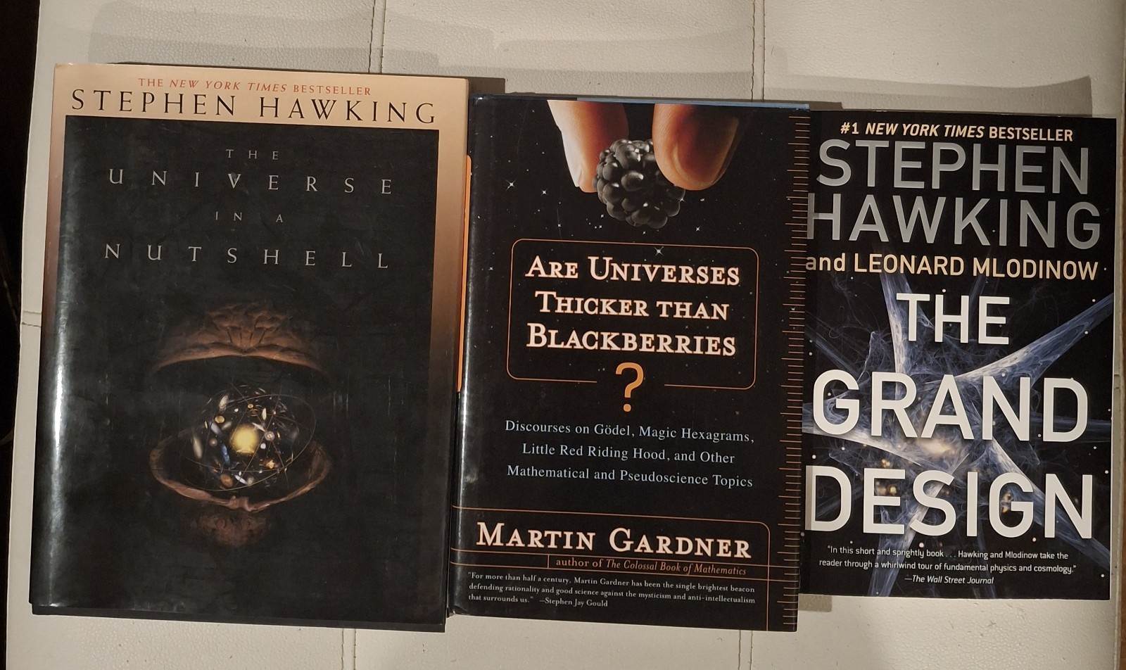 3 Book Lot Stephen Hawking Martin Gardner Universe In A Nutshell Grand Design