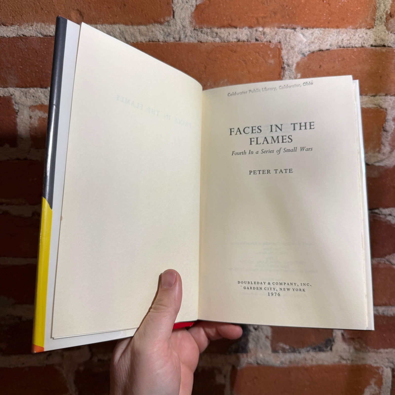 Faces In The Flames – Peter Tate – 1976 1st Doubleday Hardback