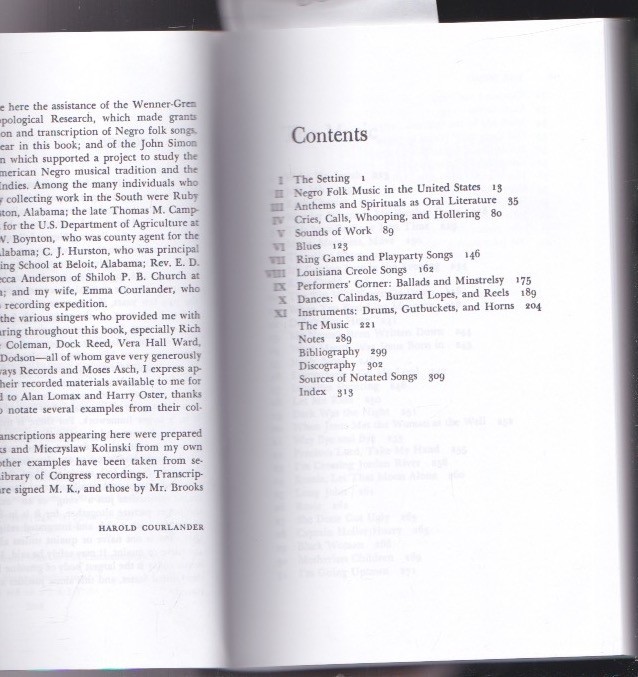 Negro Folk Music USA (Dover Books On Music: Folk Songs) by Harold Courlander LN