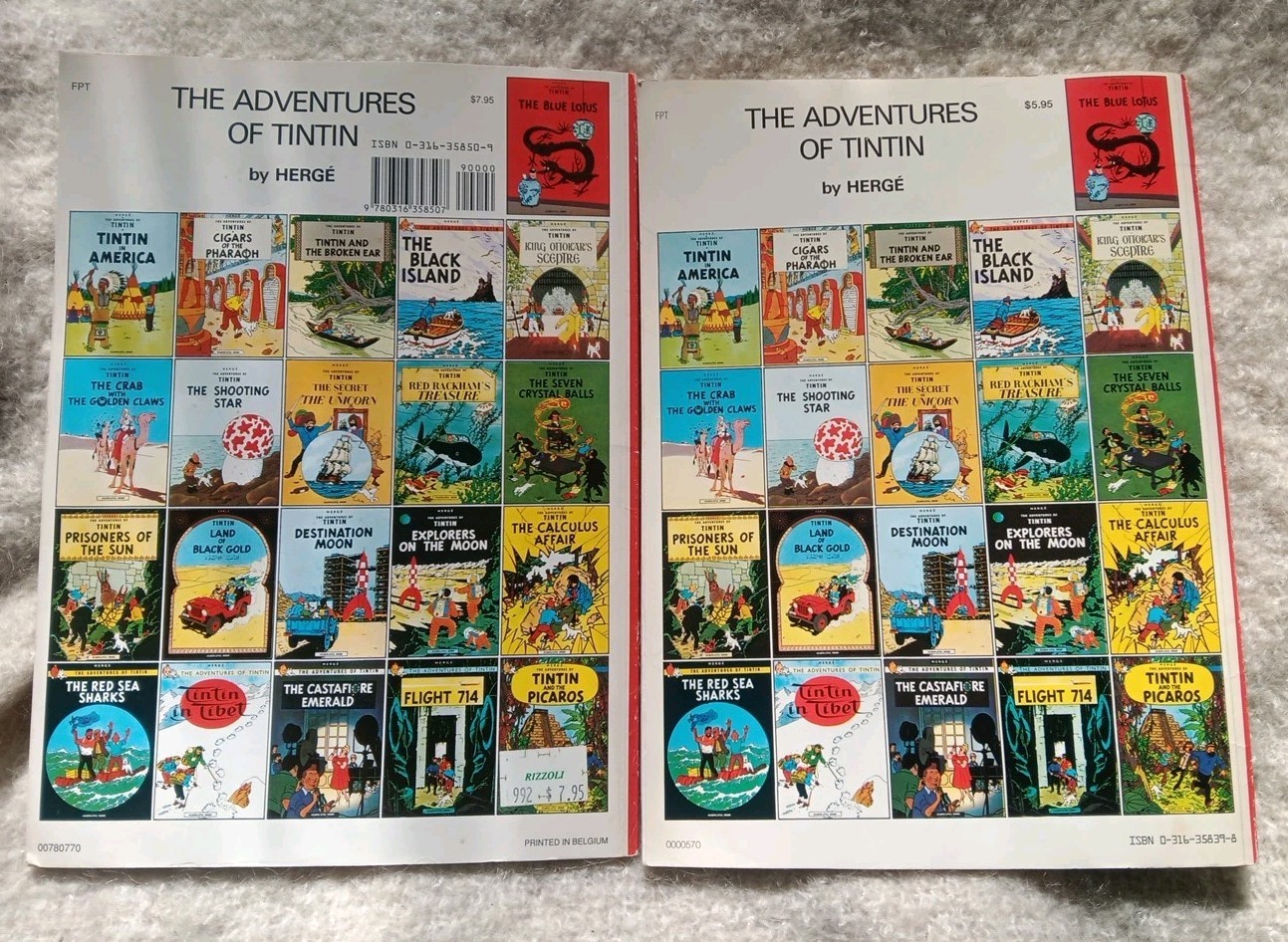 Lot of 6 THE ADVENTURES OF TINTIN Books Herge PB Little, Brown