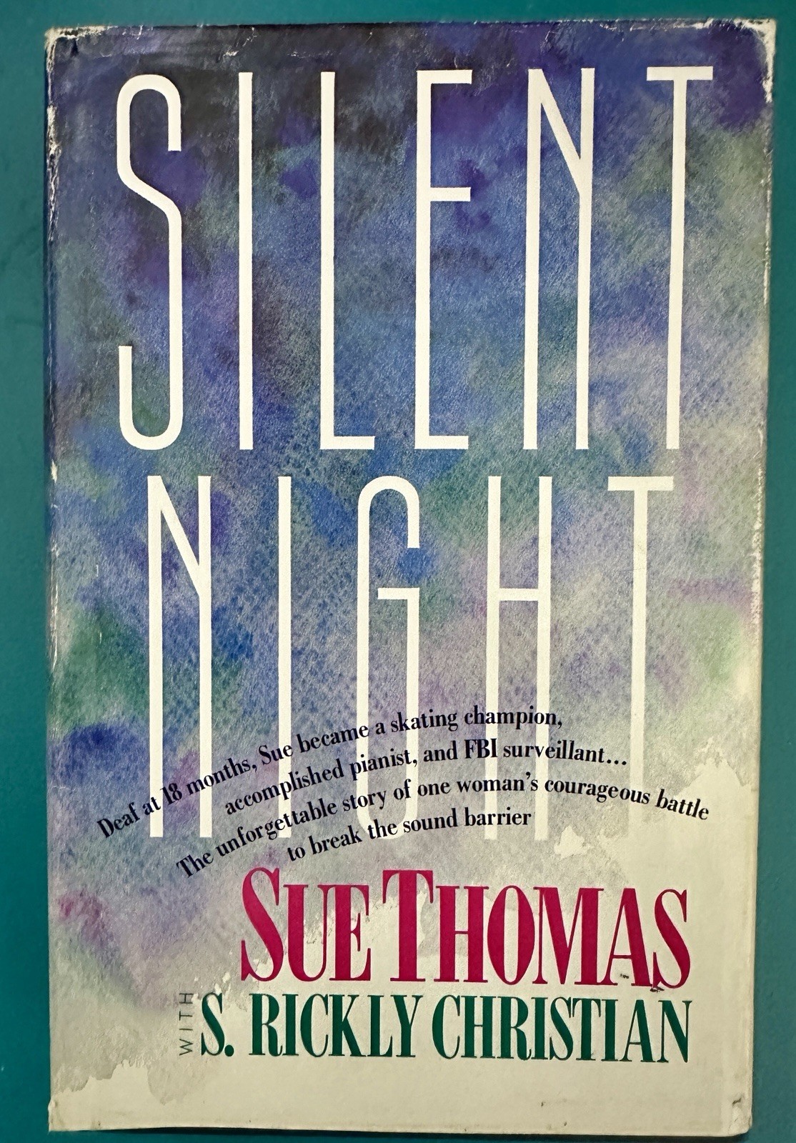 Silent Night by Sue Thomas 1990 Hardcover DJ First Edition SIGNED